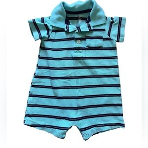 Carter’s Baby Boy Polo Shirt Striped Shortalls | 6M